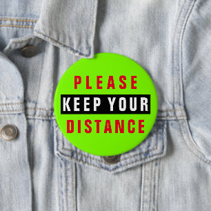 Badge Rond 10 Cm Rouge, Vert Et Noir S'Il Vous Plaît Gardez Votre 