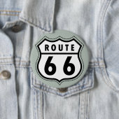 Badge Rond 10 Cm Route 66 Gris cendré (En situation)