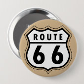 Badge Rond 10 Cm Route Brown 66 Tan (Devant & derrière)
