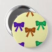 Badge Rond 10 Cm Rubans arc colorés sur crème (Devant & derrière)