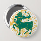Badge Rond 10 Cm Sagittaire Signe du Zodiaque sur un (Devant & derrière)