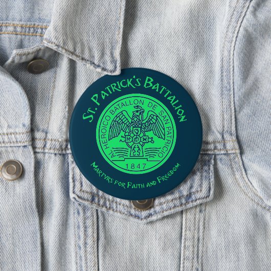 Badge Rond 10 Cm Saint Patrick's Battalion San Patricios Catholique (En situation)