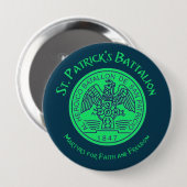 Badge Rond 10 Cm Saint Patrick's Battalion San Patricios Catholique (Devant & derrière)