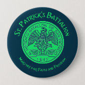 Badge Rond 10 Cm Saint Patrick's Battalion San Patricios Catholique (Devant)