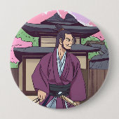 Badge Rond 10 Cm samouraï (Devant)