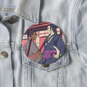 Badge Rond 10 Cm samouraï (En situation)