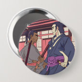 Badge Rond 10 Cm samouraï (Devant & derrière)