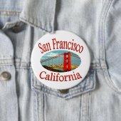 Badge Rond 10 Cm San Francisco la Californie (En situation)