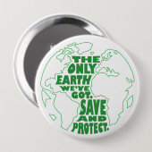 Badge Rond 10 Cm Sauvez les boutons de la terre (Devant & derrière)