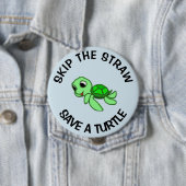 Badge Rond 10 Cm Sauvez un bouton de tortue (En situation)