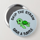 Badge Rond 10 Cm Sauvez un bouton de tortue (Devant & derrière)