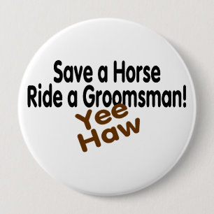 Badge Rond 10 Cm Sauvez un tour de cheval une baie d'aubépine de