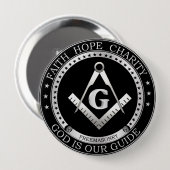 Badge Rond 10 Cm Sceau de franc-maçonnerie (Devant & derrière)