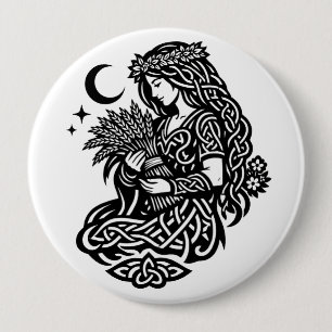 Badge Rond 10 Cm Sceau de la Vierge — Encre du zodiaque liée à la T