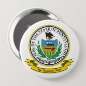 Badge Rond 10 Cm Sceau de Pennsylvanie (Devant & derrière)