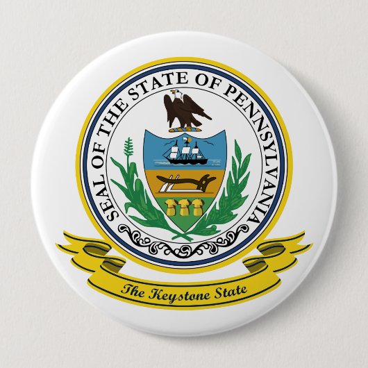 Badge Rond 10 Cm Sceau de Pennsylvanie (Devant)