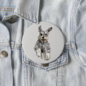 Badge Rond 10 Cm Schnauzer (En situation)