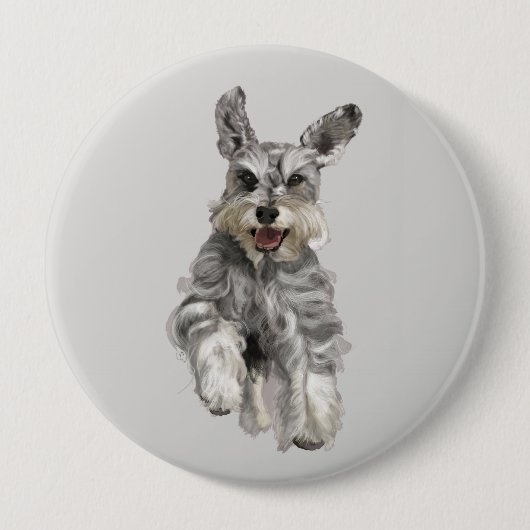 Badge Rond 10 Cm Schnauzer (Devant)