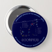 Badge Rond 10 Cm Scorpie Constellation Zodiaque (Devant & derrière)