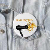 Badge Rond 10 Cm Sèche-cheveux adorable Fleurs florissantes (En situation)
