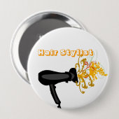 Badge Rond 10 Cm Sèche-cheveux adorable Fleurs florissantes (Devant & derrière)
