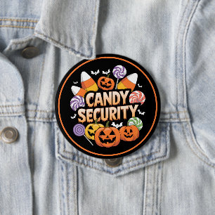 Badge Rond 10 Cm Sécurité de Halloween Candy