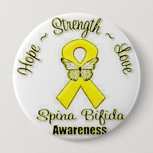 Badge Rond 10 Cm Sensibilisation au spina bifida (Devant)