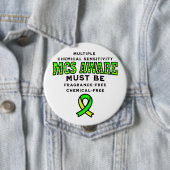 Badge Rond 10 Cm Sensibilisation aux MCS de sensibilité chimique mu (En situation)