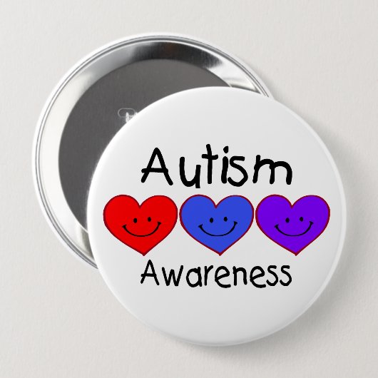 Badge Rond 10 Cm Sensibilisation sur l'autisme (Devant & derrière)