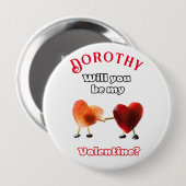 Badge Rond 10 Cm Seras-tu ma Saint-Valentin ? (Devant & derrière)