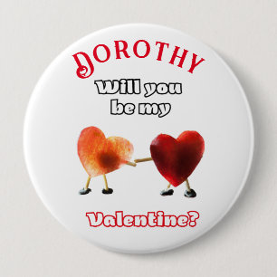 Badge Rond 10 Cm Seras-tu ma Saint-Valentin ?