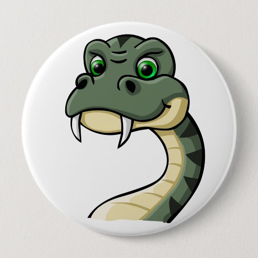 Badge Rond 10 Cm Serpent de bande dessinée (Devant)