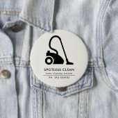 BADGE ROND 10 CM SERVICE DE NETTOYAGE EN VACUM SIMPLE BLANC NOIR (En situation)