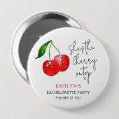 Badge Rond 10 Cm She’s the Cherry on Top Bachelorette Party Favor (Devant & derrière)