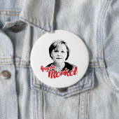 Badge Rond 10 Cm Signature d'ANGELA MERKEL - - - (En situation)