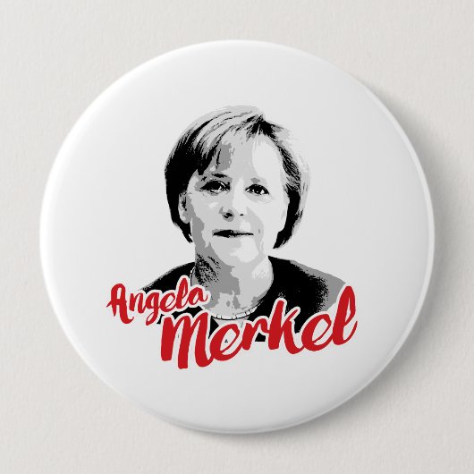 Badge Rond 10 Cm Signature d'ANGELA MERKEL - - - (Devant)