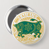 Badge Rond 10 Cm Signe de Taurus du Zodiaque sur un (Devant & derrière)