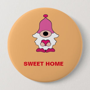 BADGE ROND 10 CM SIMPLE ORANGE GÉNOME DOUCE MAGNET DOMICILE