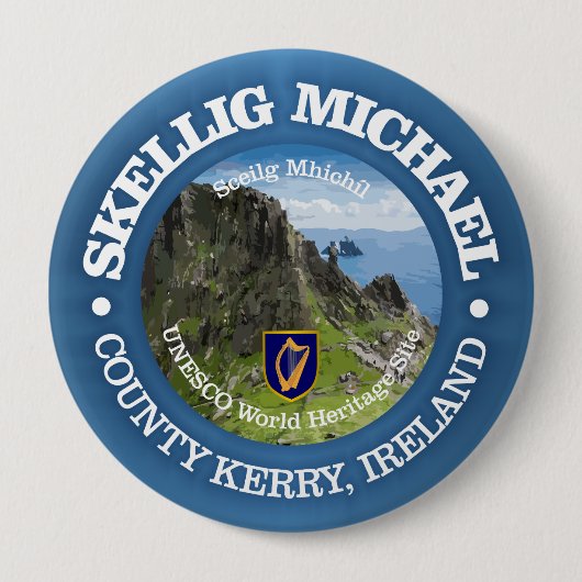 Badge Rond 10 Cm Skellig Michael (rd) (Devant)