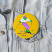 Badge Rond 10 Cm Skieur féminin (En situation)