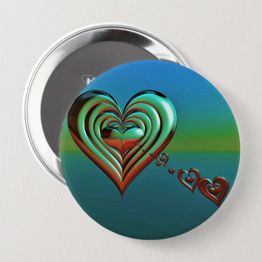 Badge Rond 10 Cm Sky High Hearts (Devant & derrière)