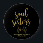 Badge Rond 10 Cm Soeurs Soul pour la Parties scintillant de vie Bac<br><div class="desc">Une élégante conception de pointe, avec le texte "Soul Sisters for Life" dans une police de script extraverti, la texture de la parties scintillant ajoute une touche festive et glamour. Vous pouvez personnaliser la couleur de l'arrière - plan en fonction de vos besoins et préférences, s'il vous plaît contactez-moi si...</div>