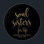 Badge Rond 10 Cm Soeurs Soul pour la Parties scintillant de vie Bac<br><div class="desc">Une élégante conception de pointe, avec le texte "Soul Sisters for Life" dans une police de script extraverti, la texture de la parties scintillant ajoute une touche festive et glamour. Vous pouvez personnaliser la couleur de l'arrière - plan en fonction de vos besoins et préférences, s'il vous plaît contactez-moi si...</div>