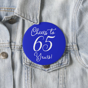 Badge Rond 10 Cm Soirée royale d'anniversaire de 65 ans