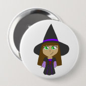 Badge Rond 10 Cm sorcière chibi (Devant & derrière)