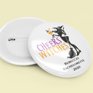Badge Rond 10 Cm Sorcières Halloween Cocktail Bachelorette