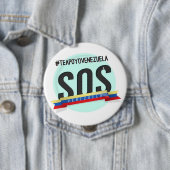 BADGE ROND 10 CM SOS VENEZUELA (En situation)