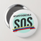 BADGE ROND 10 CM SOS VENEZUELA (Devant & derrière)
