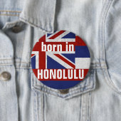 Badge Rond 10 Cm Soutenu dans le bouton de Honolulu (En situation)