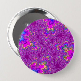 Badge Rond 10 Cm Speckle arc-en-ciel rose